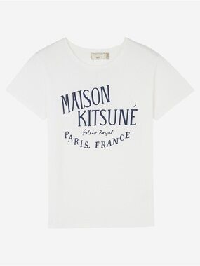 MAISON KITSUNE  women White Logo Tee (flaws see pics)